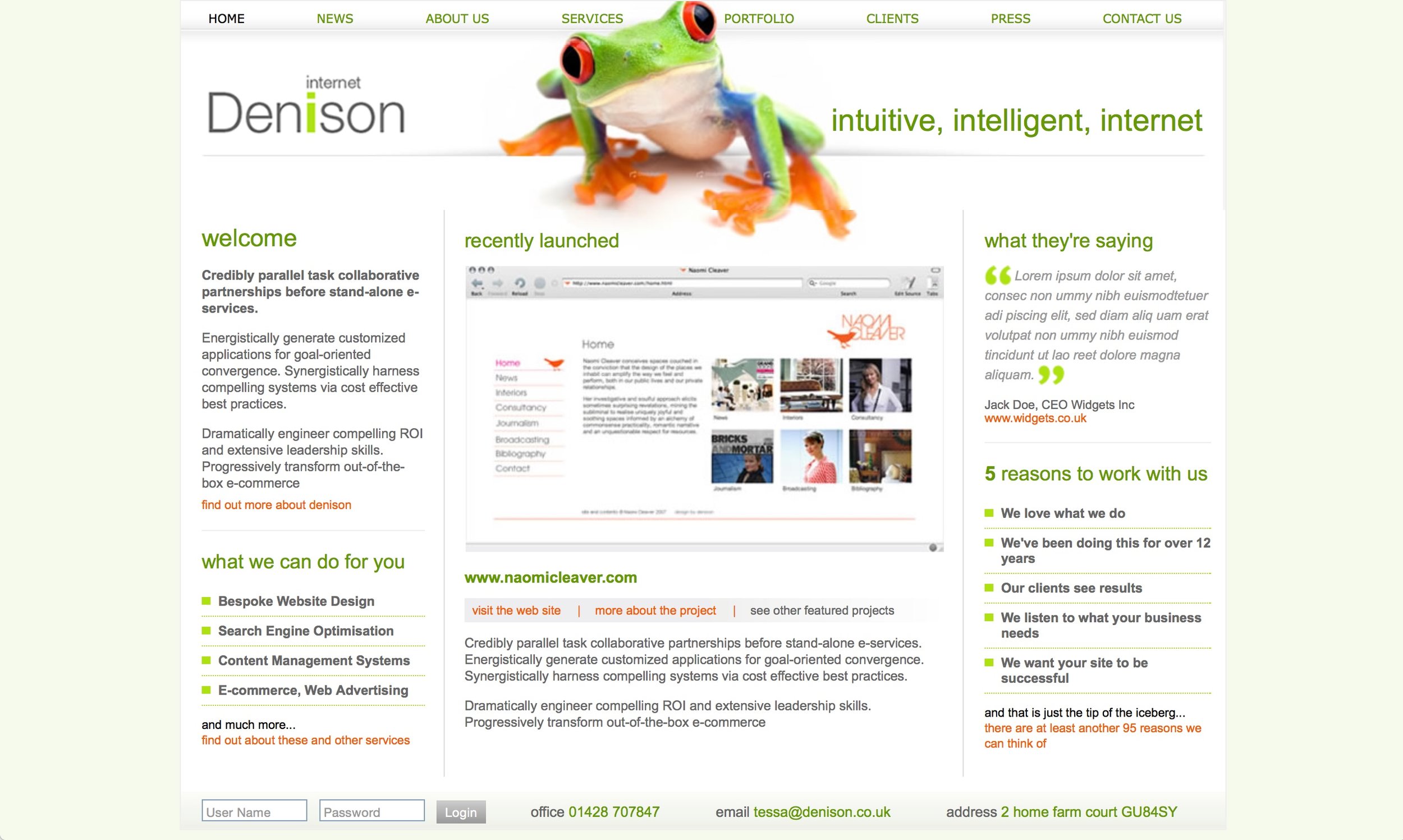 Design for the Denison Design website