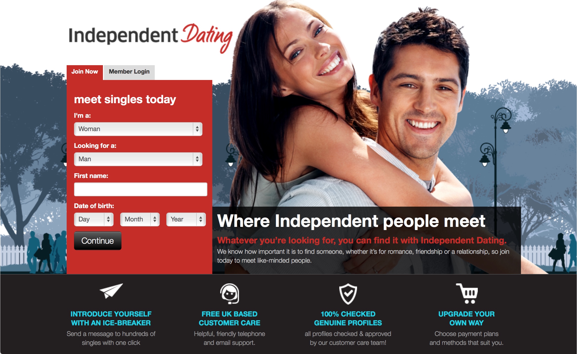Independent Dating website design