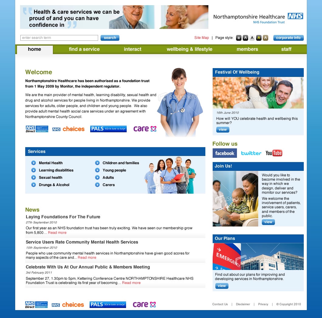 NHS website design